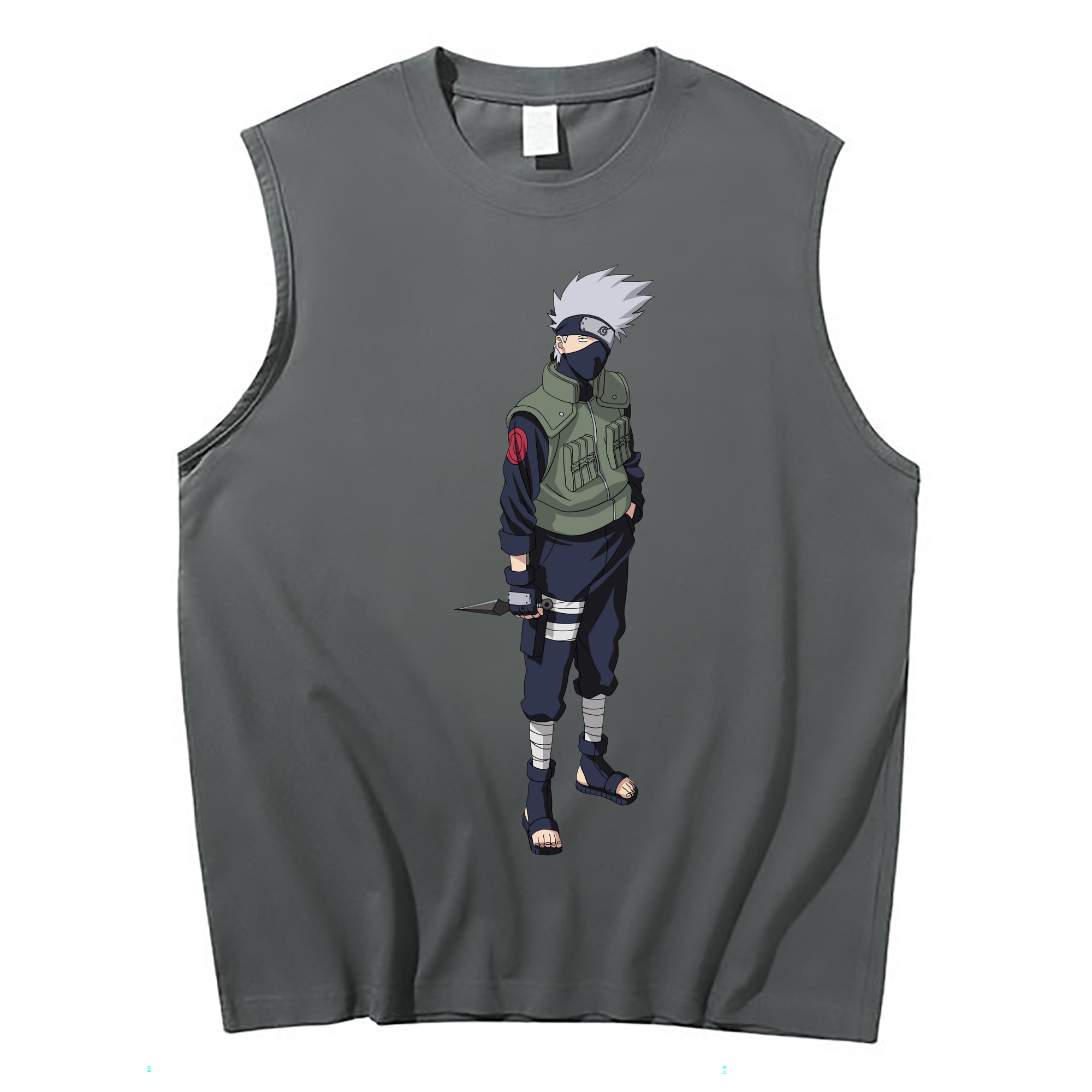 （画像用） NARUTO -ナルト- はたけ カカシ Hatake Kakashi コットン100％タンクトップ（フロントプリント）